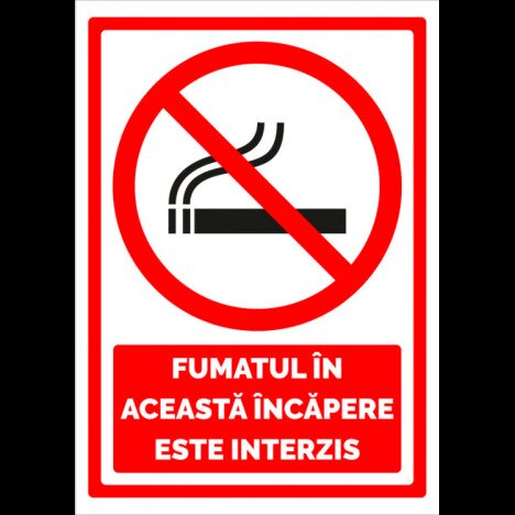 Indicator fumatul in aceasta incapere este interzis
